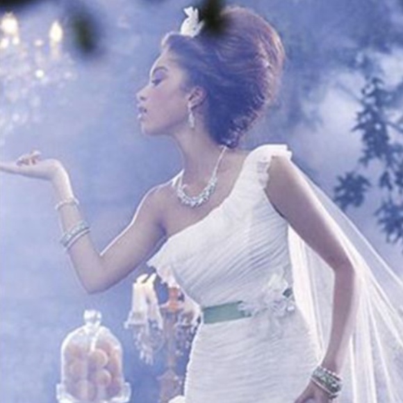 Alfred Angelo Disney Fairytale Tiana 236 Ivory Sash Wedding Dress Size 10 NWT - Picture 1 of 9